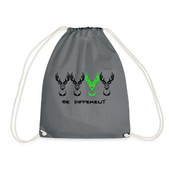Be different! Deer Nerd Geek 3c - Drawstring Bag - grey - Front