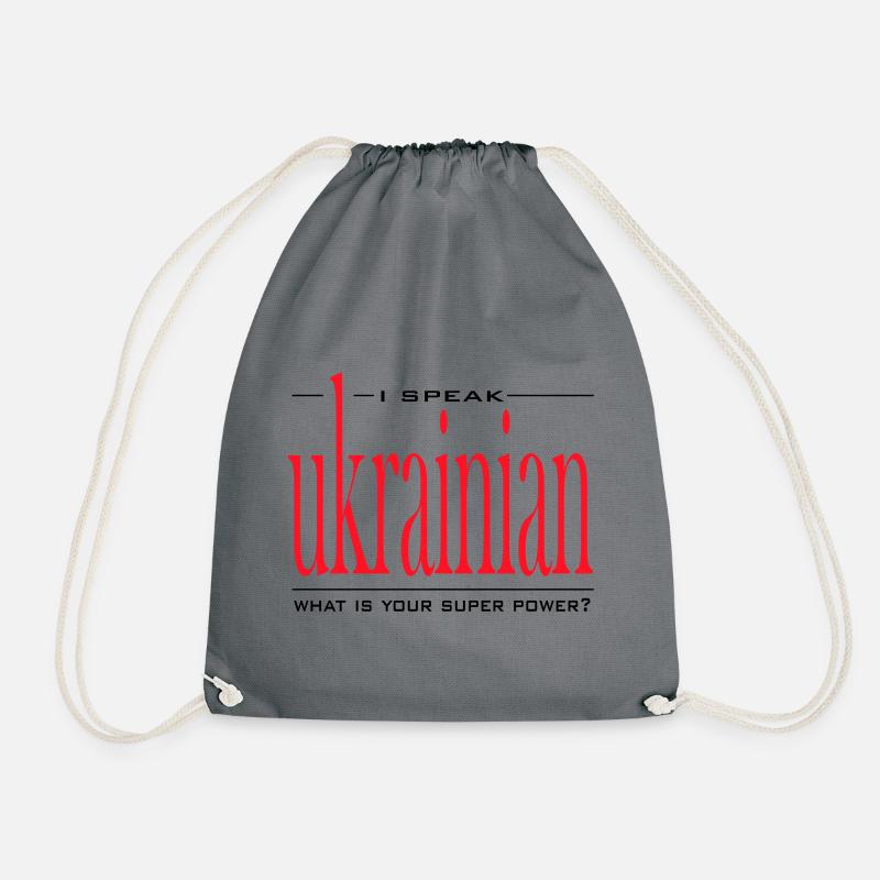 Super Power Ukrainian - Drawstring Bag - grey