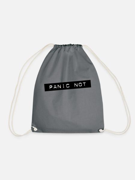 Panic Not - Drawstring Bag - grey