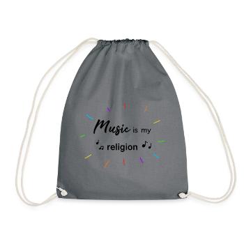 music is my religion - Turnbeutel - Grau - Vorne