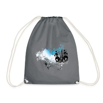 Frutiger Metro speakers - Floral Grunge Splash - Drawstring Bag - grey - Front