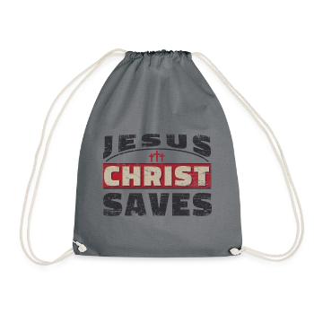 Jesus Christus rettet Shirt für Damen und Herren - Turnbeutel - Grau - Vorne