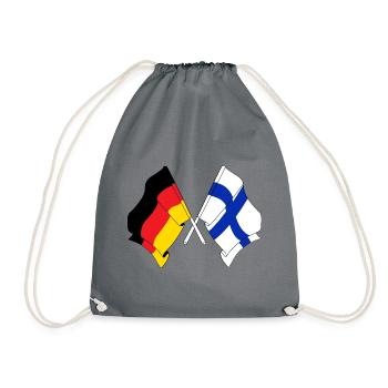 Deux drapeaux croisés de l’Allemagne, drapeau de la Finlande - Sac de sport léger - gris - Devant