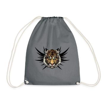 Powerful Tiger Gifts for Animal Lovers. Mythical - Drawstring Bag - grey - Front