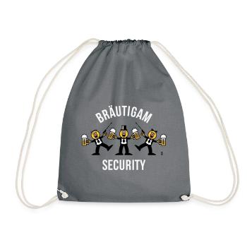 Bräutigam Security (JGA / Karikatur / Tanz / 3C W) - Turnbeutel - Grau - Vorne