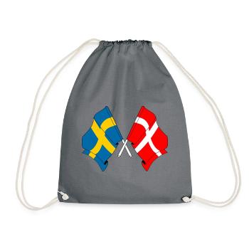 Flag Sweden, flag Denmark - Drawstring Bag - grey - Front