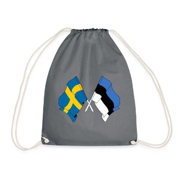 Drapeau Suède, drapeau Estonie - Sac de sport léger - gris - Devant