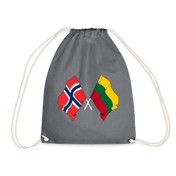 Flag Norway, flag Lithuania - Drawstring Bag - grey - Front