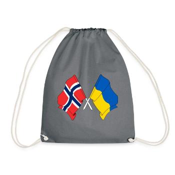 Flag Norway, flag Ukraine - Drawstring Bag - grey - Front