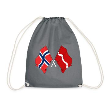 Drapeau de la Norvège, drapeau de la Lettonie - Sac de sport léger - gris - Devant