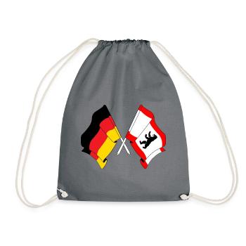 Flag Germany, Berlin - Drawstring Bag - grey - Front