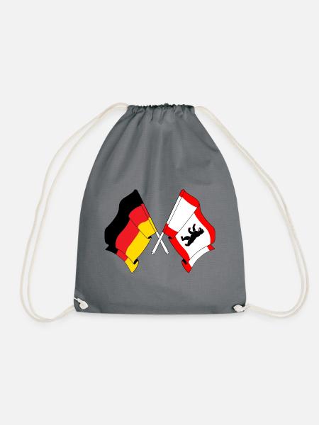 Flagge Deutschland, Berlin - Turnbeutel - Grau