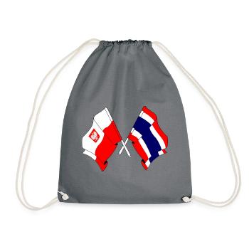 Flag Poland, Thailand - Drawstring Bag - grey - Front