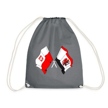 Flag of Poland, Kuyavia Pomerania crossed - Drawstring Bag - grey - Front