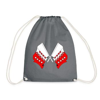 Deux drapeaux Valais, Suisse - Sac de sport léger - gris - Devant