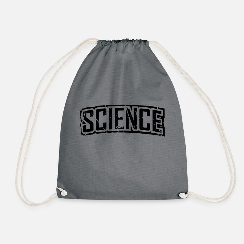 Science vintage distressed logo lettering - Drawstring Bag - grey