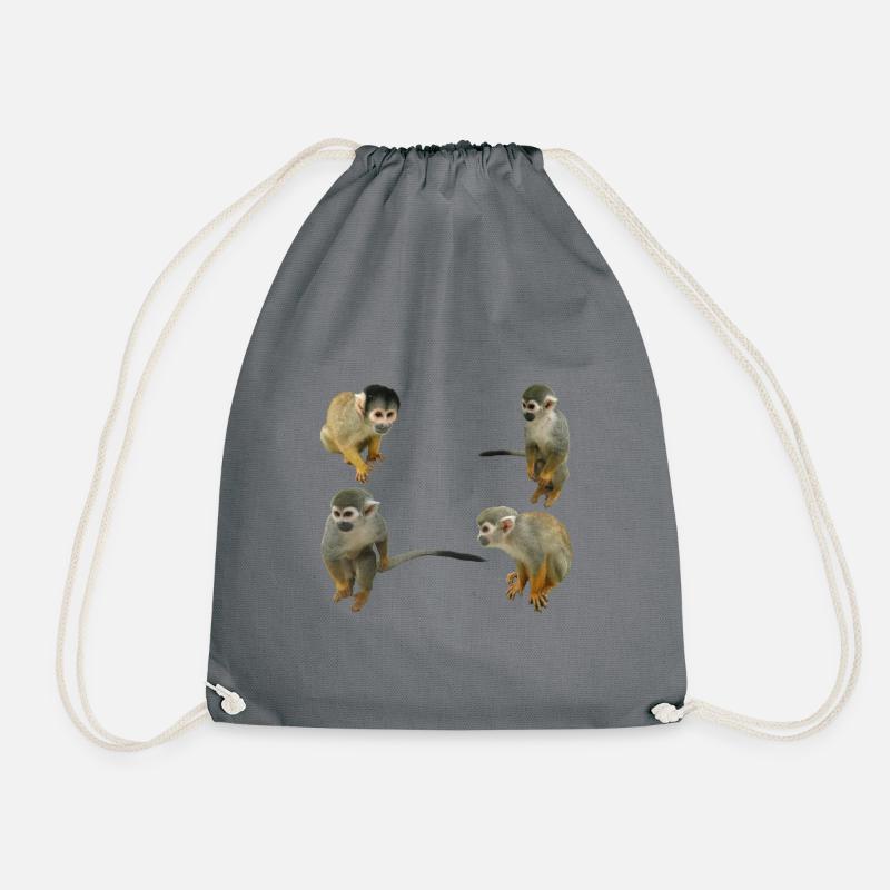 Monkeys - Drawstring Bag - grey