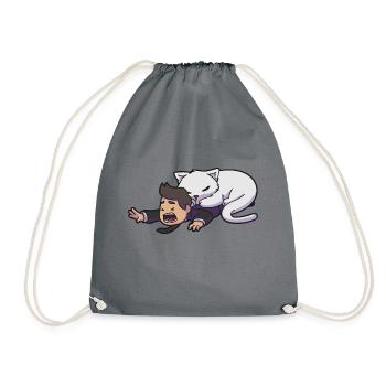 Cuddly cat - Drawstring Bag - grey - Front