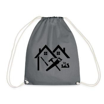 Logo charpentier maison scie à ciseau et raboteuse - Sac de sport léger - gris - Devant