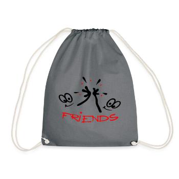 Freunde, Friends, Comic - Drawstring Bag - grey - Front