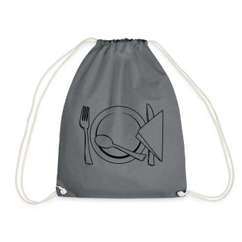 Serviette de table à couverts - Sac de sport léger - gris - Devant