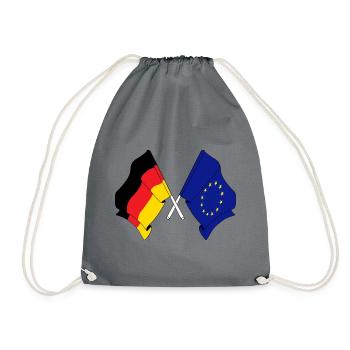 Deux drapeaux croisés de l’Allemagne et du drapeau de l’Europe - Sac de sport léger - gris - Devant