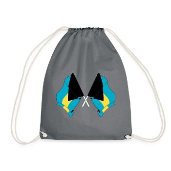 Deux drapeaux traversés depuis les Bahamas - Sac de sport léger - gris - Devant