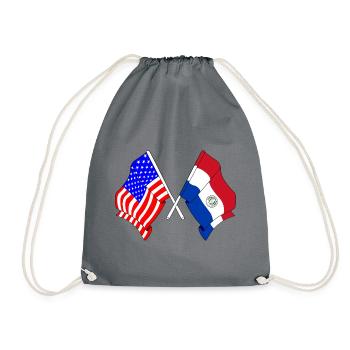 Flag USA, flag Paraguay - Drawstring Bag - grey - Front