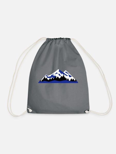 Berge, Winter, Alpen, Lanschaft - Turnbeutel - Grau