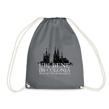 UBI BENE IBI COLONIA Köln Skyline Spruch - Turnbeutel - Grau - Vorne