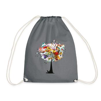 Tree of Color - Drawstring Bag - grey - Front