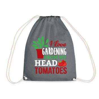 Gardener in the garden Hobby gardener cares for plants - Drawstring Bag - grey - Front
