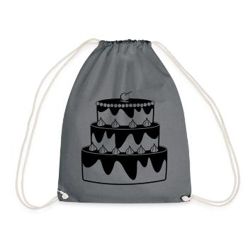 Image d’ombre de gâteau d’anniversaire - Sac de sport léger - gris - Devant