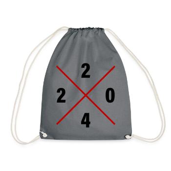 2024 Year Number - Drawstring Bag - grey - Front
