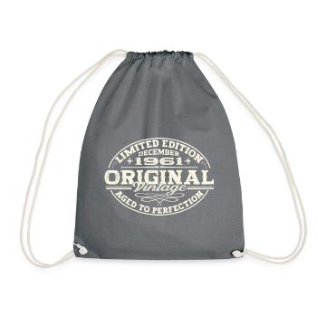 Original December 1961 61st birthday gift - Drawstring Bag - grey - Front