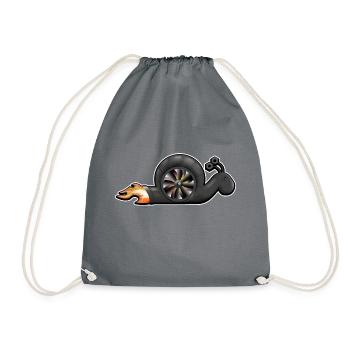 Snail with turbo engine and fire - Drawstring Bag - grey - Front