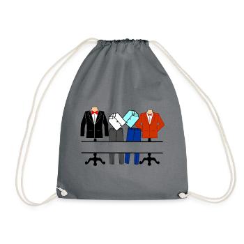 Men's clothing store logo - Drawstring Bag - grey - Front