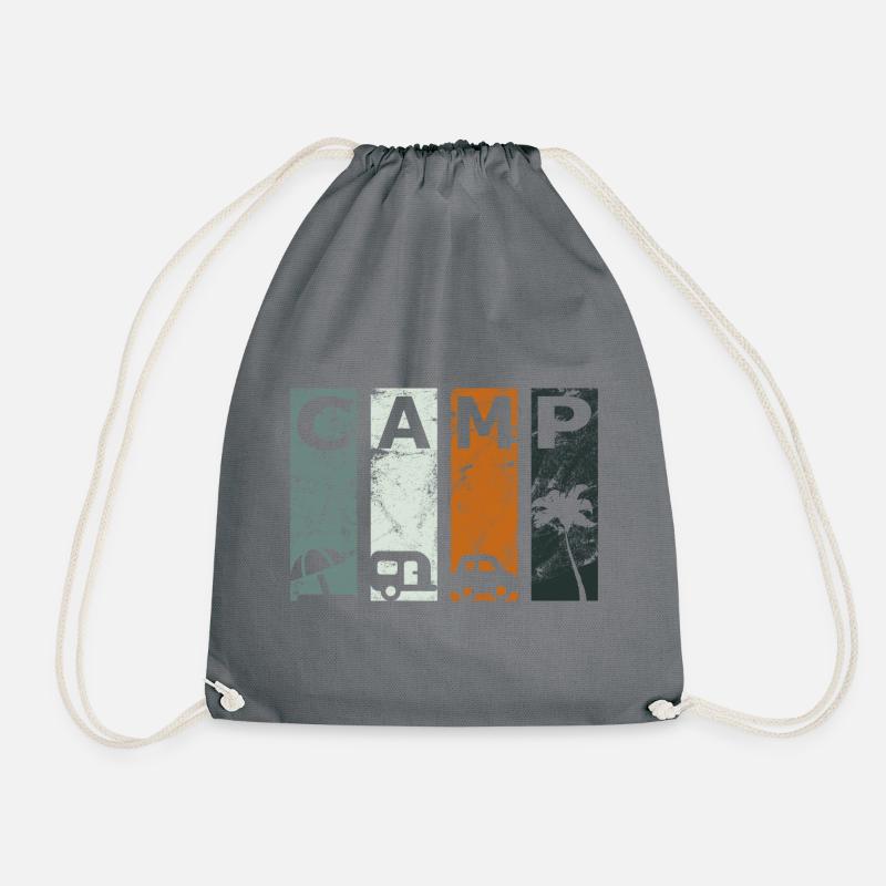 Camp Caravan Camper - Drawstring Bag - grey