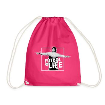 Ted Lasso Fútbol Is Life Mit Dani Rojas - Turnbeutel - Fuchsia - Vorne