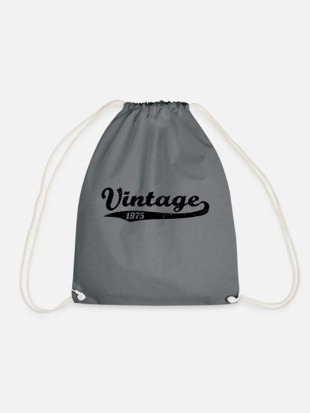 Vintage 1975 - Drawstring Bag - grey