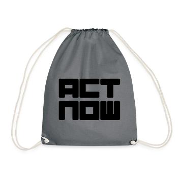 act now - Drawstring Bag - grey - Front
