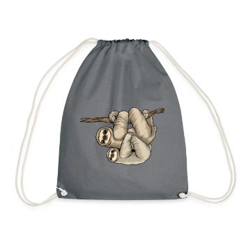 Kunterli aime les paresseux - #KUN-SLO-08 - Mignon - Sac de sport léger - gris - Devant