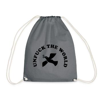 unfuck the world - Drawstring Bag - grey - Front