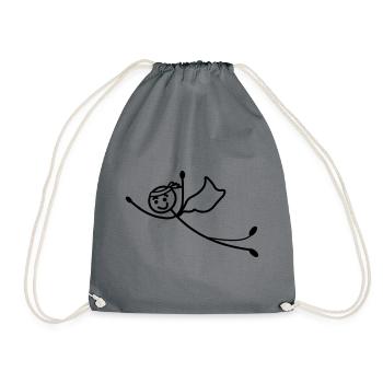 Super young or man flies fast with cape - Drawstring Bag - grey - Front