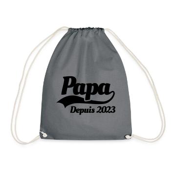 Papa depuis 2023 fête des pères enceinte naissance - Sac de sport léger - gris - Devant