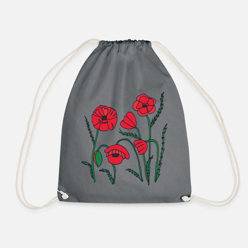 Mohn - Turnbeutel - Grau
