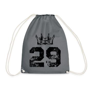 29 Zahl Krone - Turnbeutel - Grau - Vorne