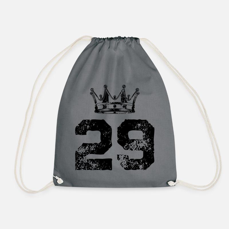 29 Zahl Krone - Turnbeutel - Grau