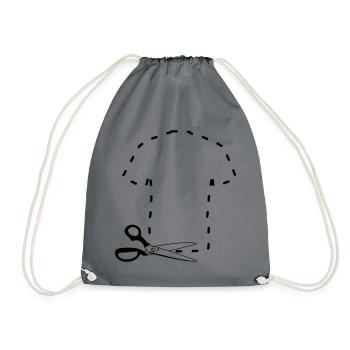 Pattern cutting t shirt - Drawstring Bag - grey - Front