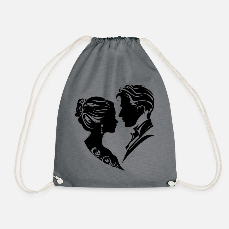 Ehepaar Hochzeit Silhouette - Turnbeutel - Grau